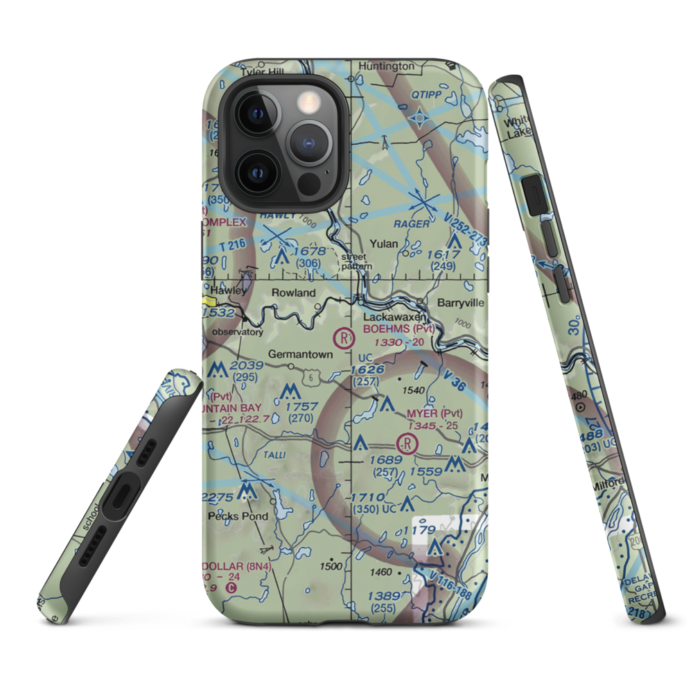 Boehm's Field (2PA1) VFR Sectional  Tough iPhone Case iPhone 12 Pro Max model shown