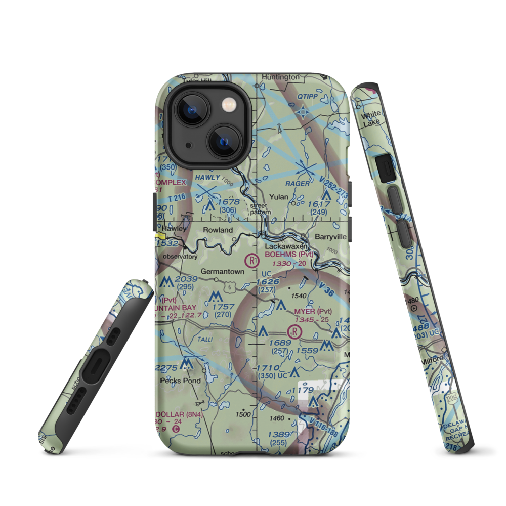 Boehm's Field (2PA1) VFR Sectional  Tough iPhone Case iPhone 13 model shown