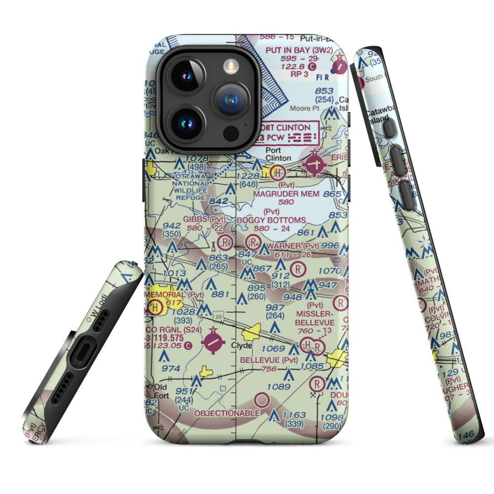 Boggy Bottoms Airport (18OI) VFR Sectional  Tough iPhone Case iPhone 15 Pro Max model shown