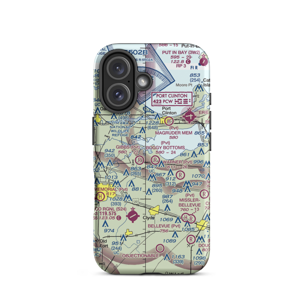 Boggy Bottoms Airport (18OI) VFR Sectional  Tough iPhone Case iPhone 16 model shown
