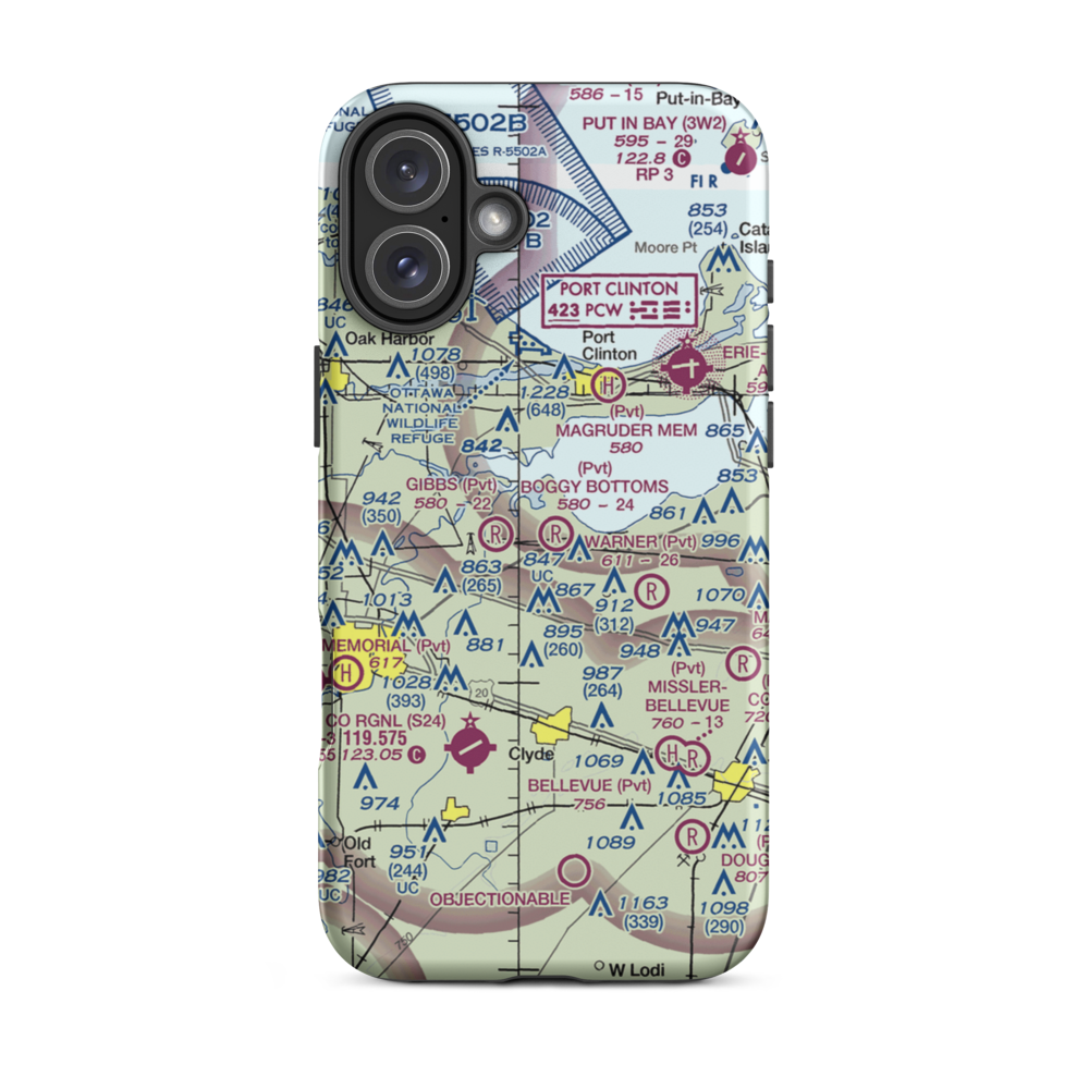 Boggy Bottoms Airport (18OI) VFR Sectional  Tough iPhone Case iPhone 16 Plus model shown