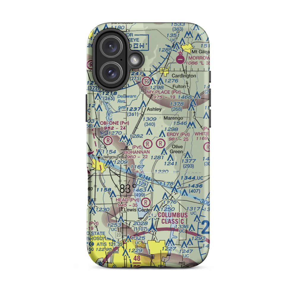 Bohannan Airport (2OH0) VFR Sectional  Tough iPhone Case iPhone 16 Plus model shown