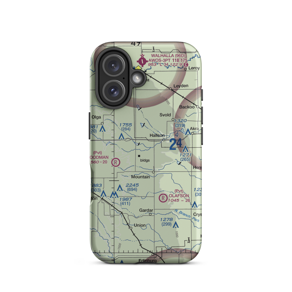Bohn Airstrip (1NA0) VFR Sectional  Tough iPhone Case iPhone 16 model shown