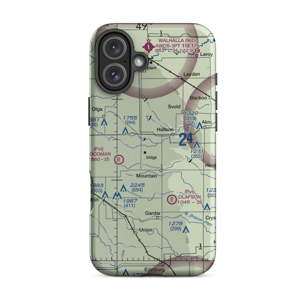 Bohn Airstrip (1NA0) VFR Sectional  Tough iPhone Case iPhone 16 Plus model shown