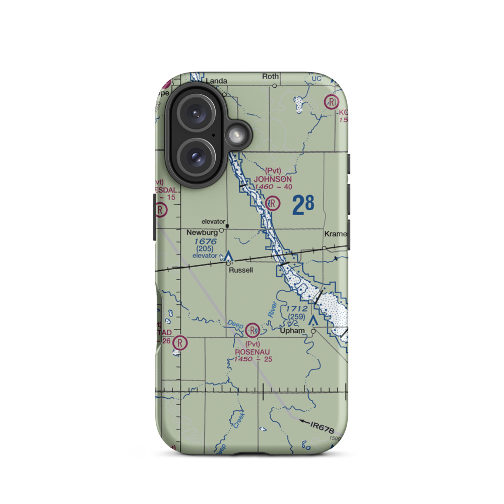 Boll Brothers Airstrip (NA03) VFR Sectional  Tough iPhone Case iPhone 16 model shown