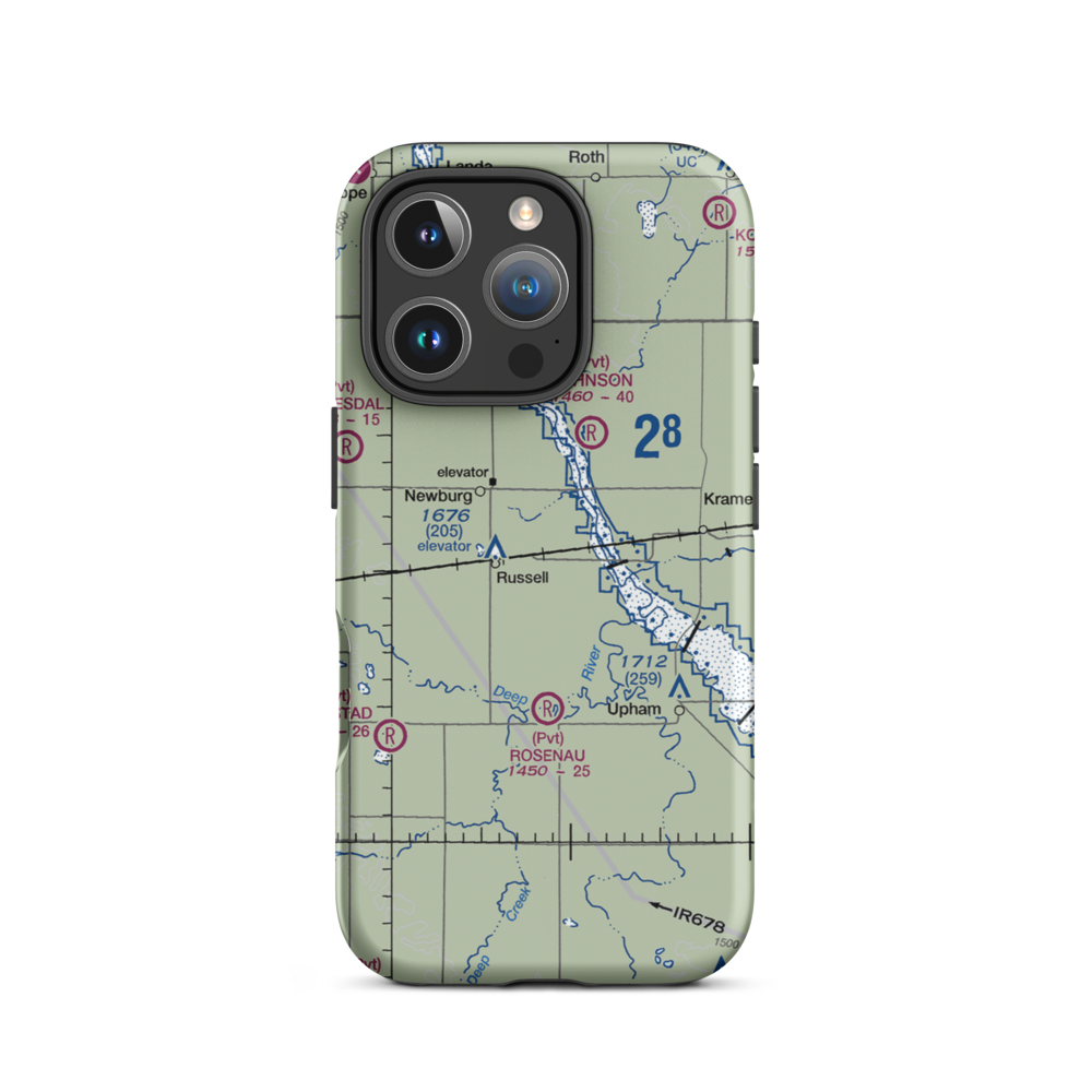 Boll Brothers Airstrip (NA03) VFR Sectional  Tough iPhone Case iPhone 16 Pro model shown