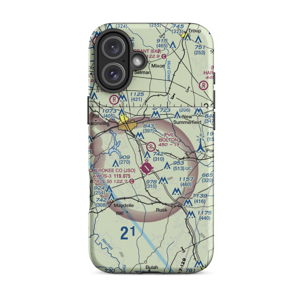 Bolton Airport (1TE3) VFR Sectional  Tough iPhone Case iPhone 16 Plus model shown