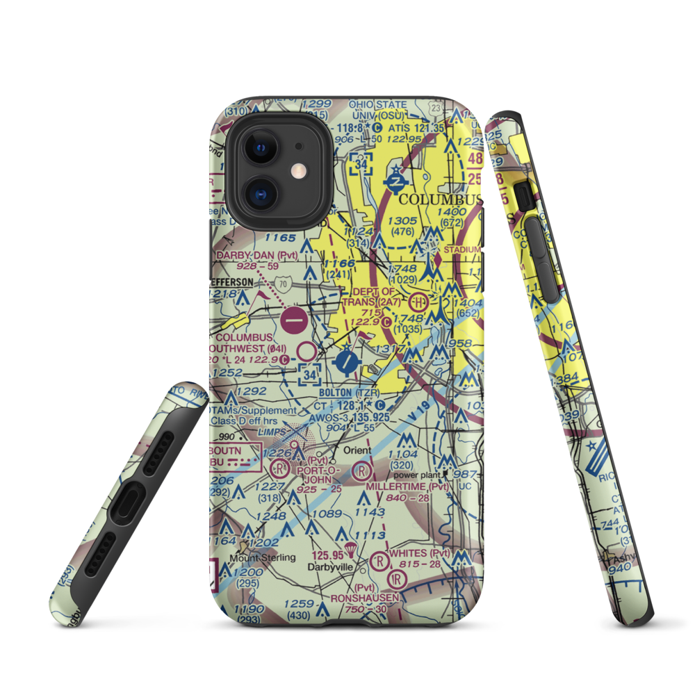 Bolton Field (TZR) VFR Sectional  Tough iPhone Case iPhone 11 model shown