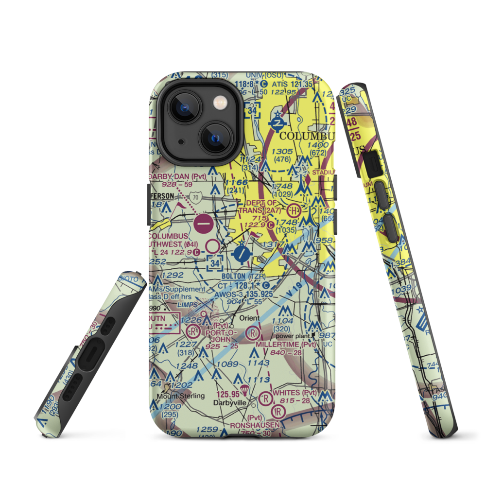 Bolton Field (TZR) VFR Sectional  Tough iPhone Case iPhone 14 model shown