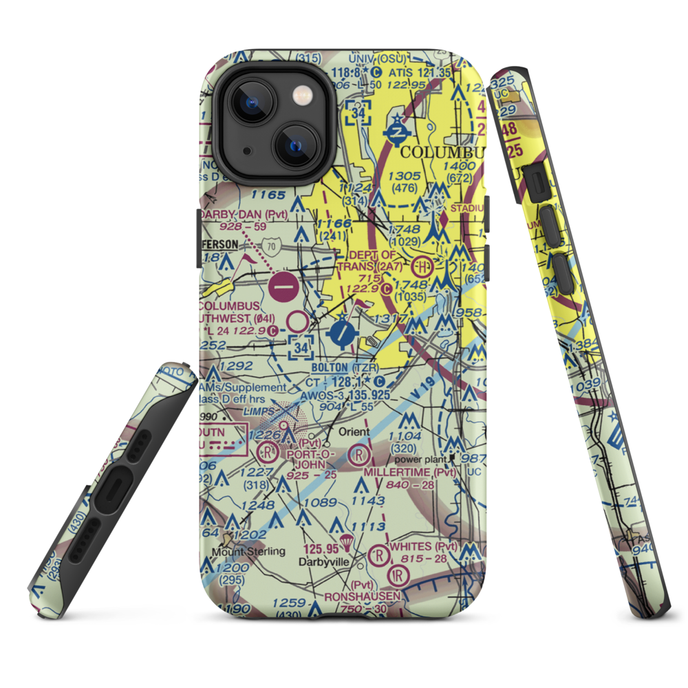Bolton Field (TZR) VFR Sectional  Tough iPhone Case iPhone 14 Plus model shown