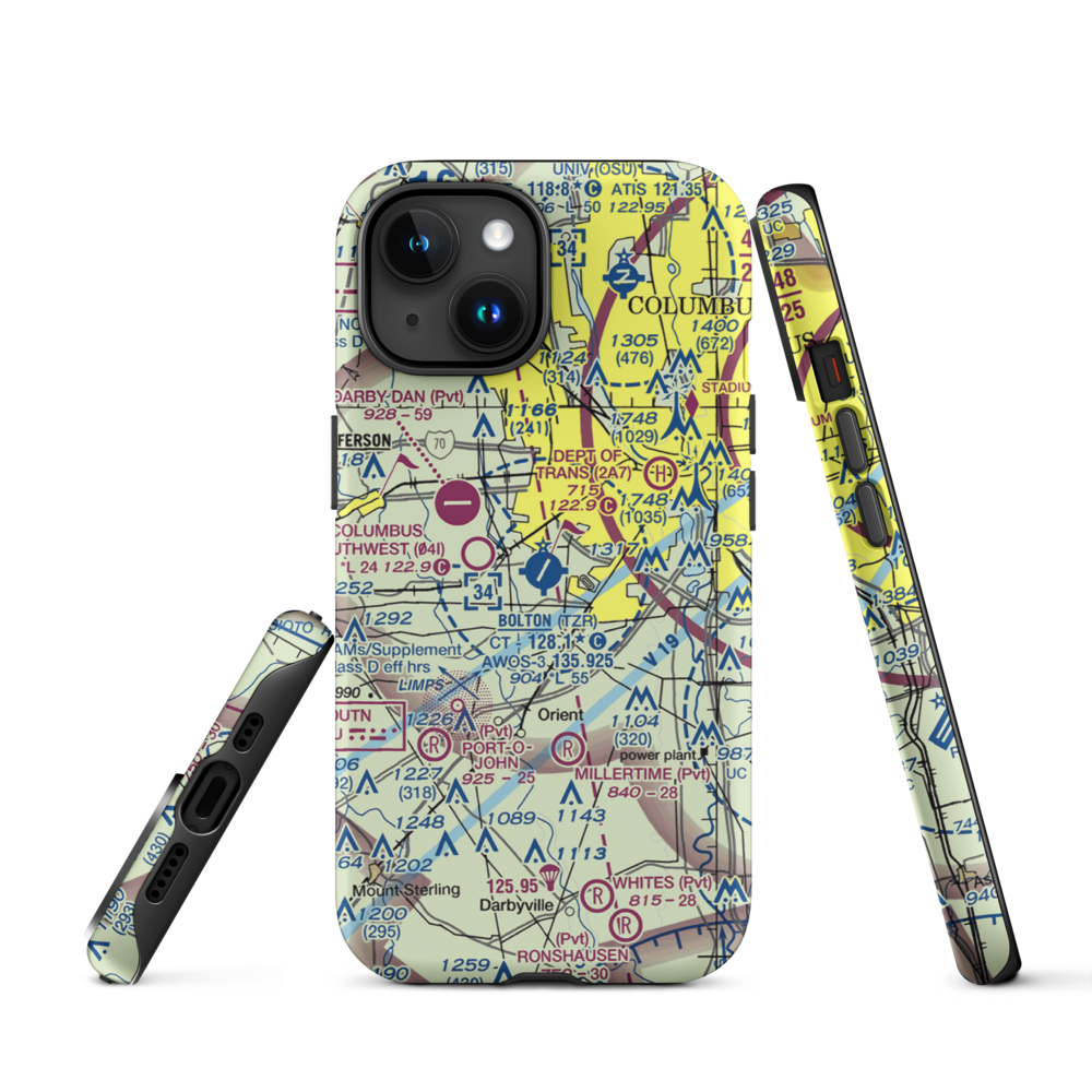 Bolton Field (TZR) VFR Sectional  Tough iPhone Case iPhone 15 model shown
