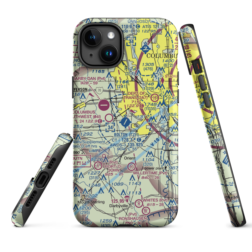 Bolton Field (TZR) VFR Sectional  Tough iPhone Case iPhone 15 Plus model shown