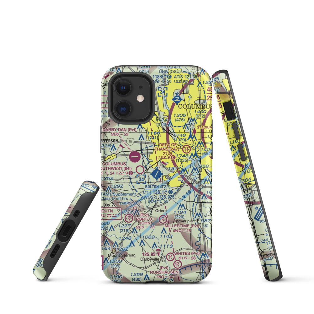Bolton Field (TZR) VFR Sectional  Tough iPhone Case iPhone 12 mini model shown