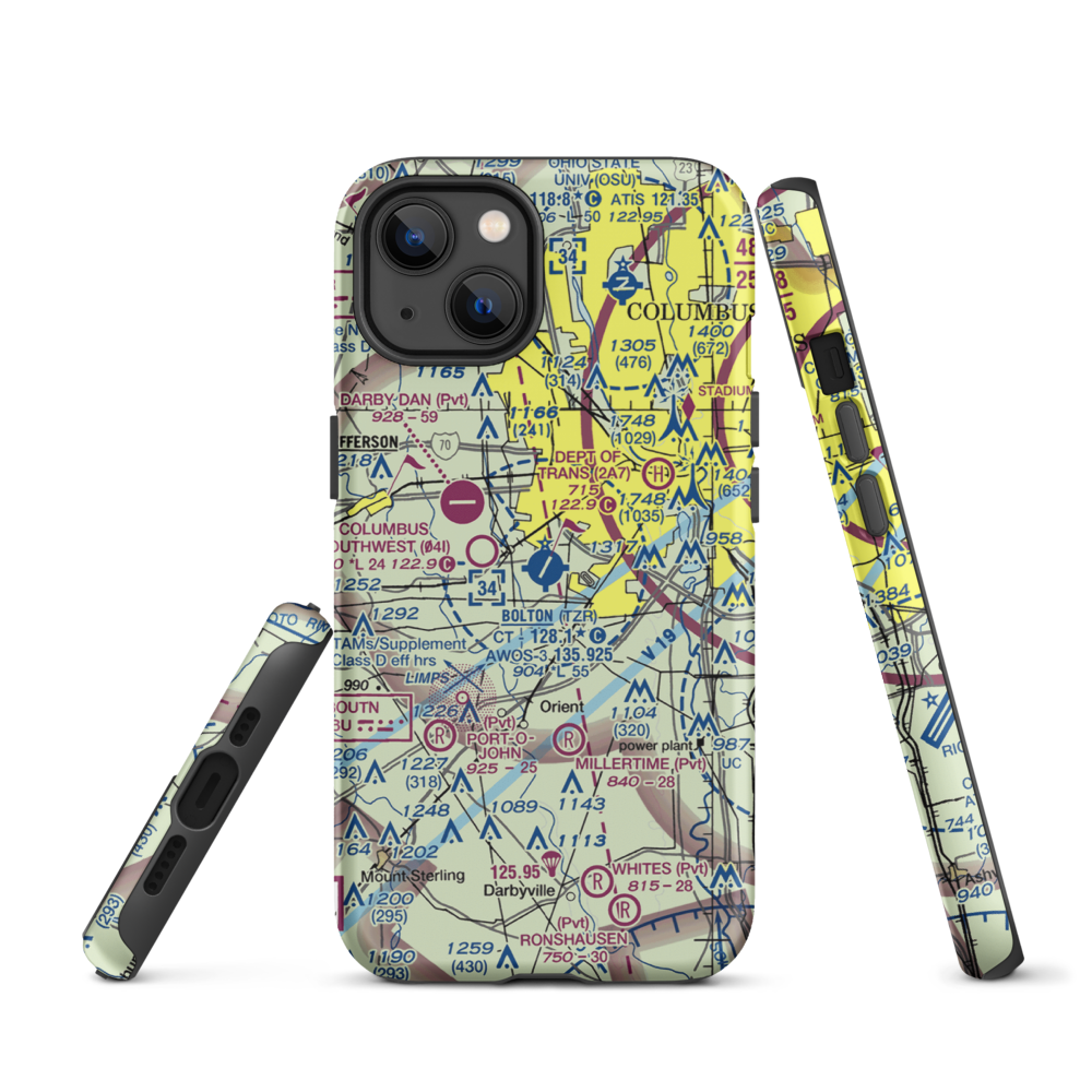 Bolton Field (TZR) VFR Sectional  Tough iPhone Case iPhone 13 model shown