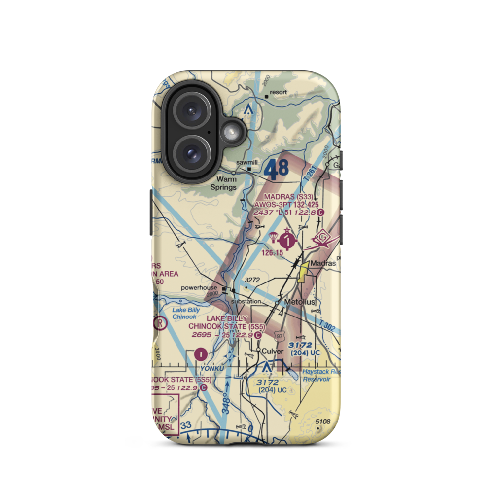 Bombay Farms Airport (OG19) VFR Sectional  Tough iPhone Case iPhone 16 model shown