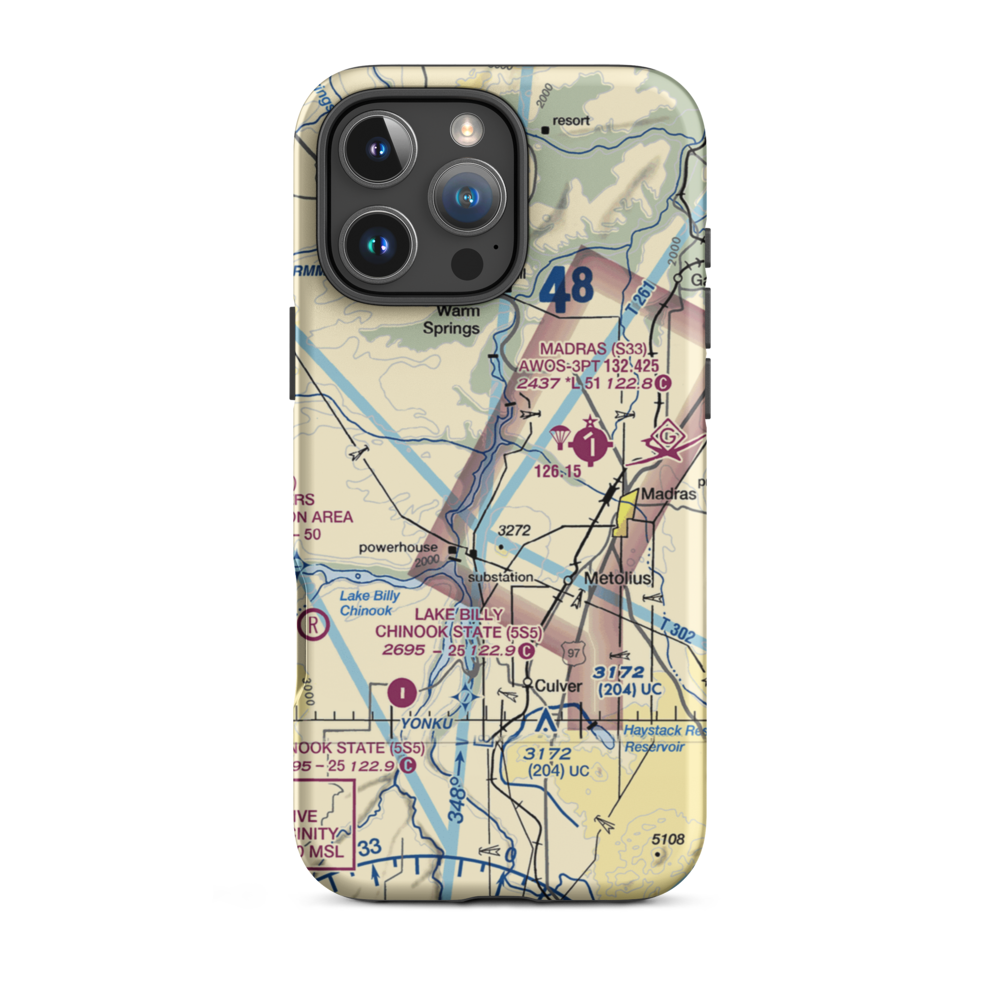 Bombay Farms Airport (OG19) VFR Sectional  Tough iPhone Case iPhone 16 Pro Max model shown