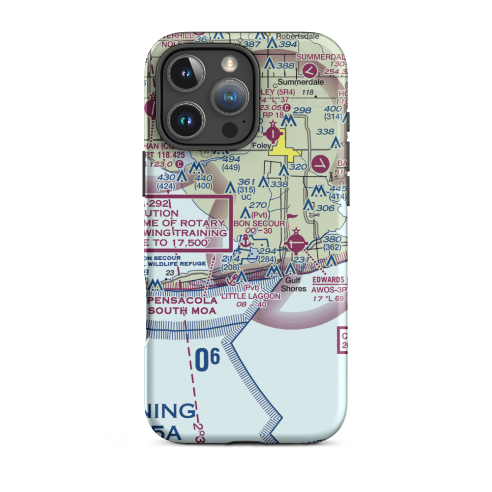 Bon Secour Seaplane Base (AL96) VFR Sectional  Tough iPhone Case iPhone 16 Pro Max model shown