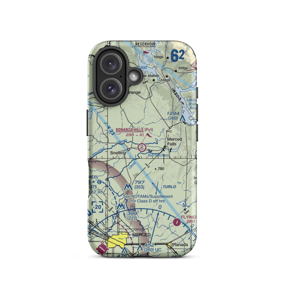 Bonanza Hills Airport (34CN) VFR Sectional  Tough iPhone Case iPhone 16 model shown