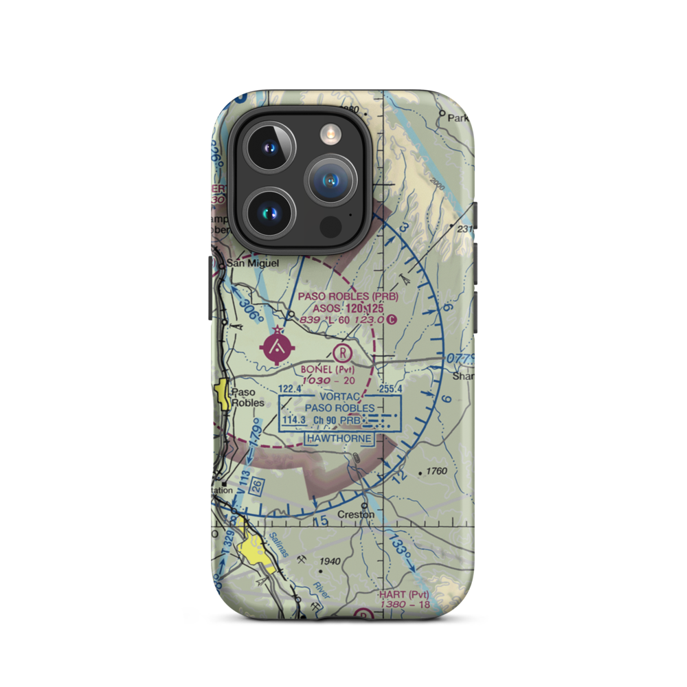 Bonel Airport (95CA) VFR Sectional  Tough iPhone Case iPhone 16 Pro model shown