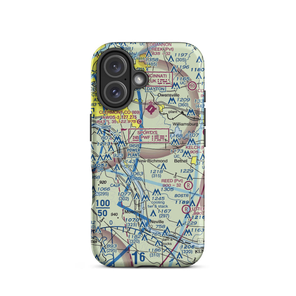 Boober Airport (45OH) VFR Sectional  Tough iPhone Case iPhone 16 model shown