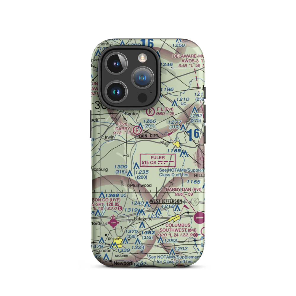 Boober Airport (US-0111) VFR Sectional  Tough iPhone Case iPhone 16 Pro model shown