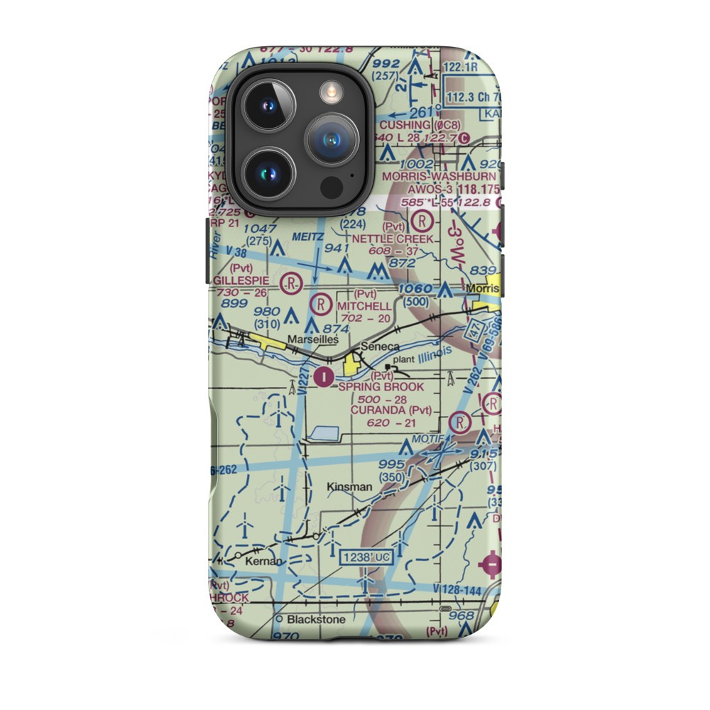 Boondox Field (1LL0) VFR Sectional  Tough iPhone Case iPhone 16 Pro Max model shown