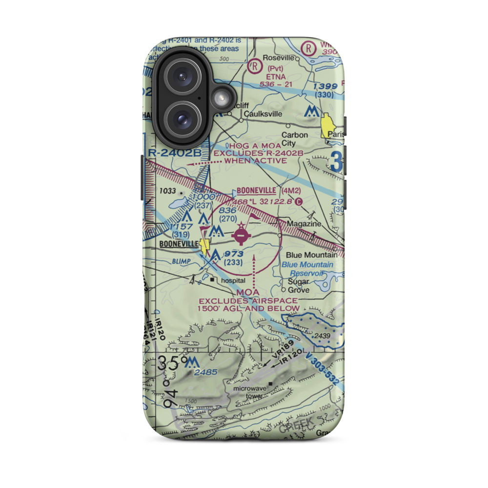Booneville Municipal Airport (4M2) VFR Sectional  Tough iPhone Case iPhone 16 Plus model shown