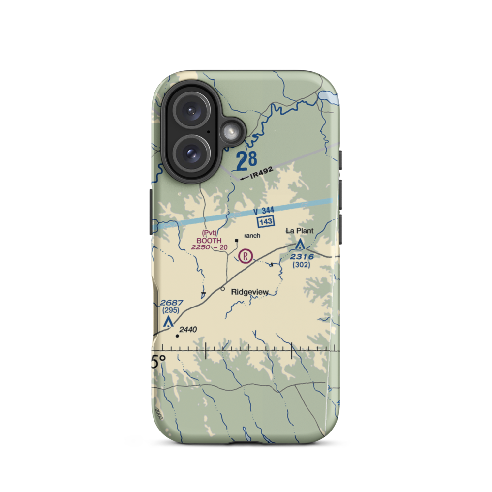 Booth Ranch Airport (SD36) VFR Sectional  Tough iPhone Case iPhone 16 model shown