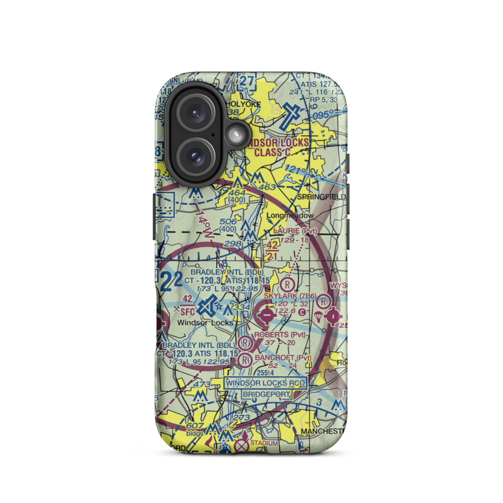 Bootlegger's Seaplane Base (CT87) VFR Sectional  Tough iPhone Case iPhone 16 model shown