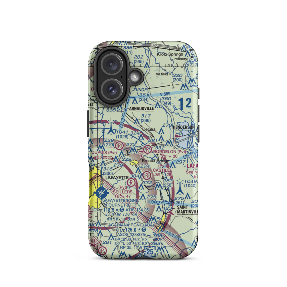 Bordelon Airpark (LS34) VFR Sectional  Tough iPhone Case iPhone 16 model shown