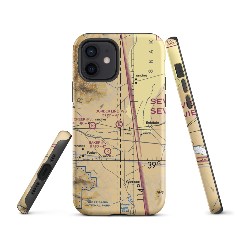 Border Line Farm Airport (07NV) VFR Sectional  Tough iPhone Case iPhone 12 model shown