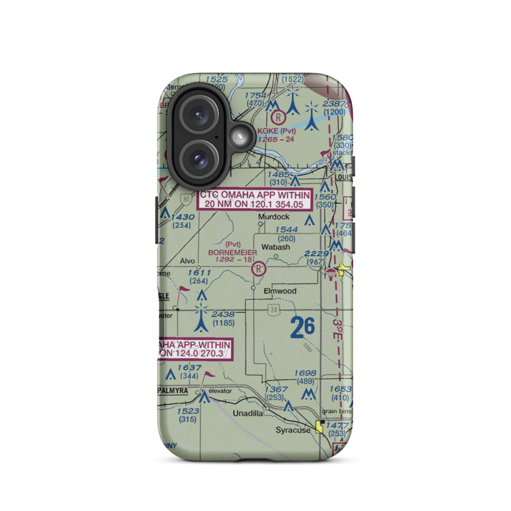 Bornemeier Airstrip (8NE4) VFR Sectional  Tough iPhone Case iPhone 16 model shown