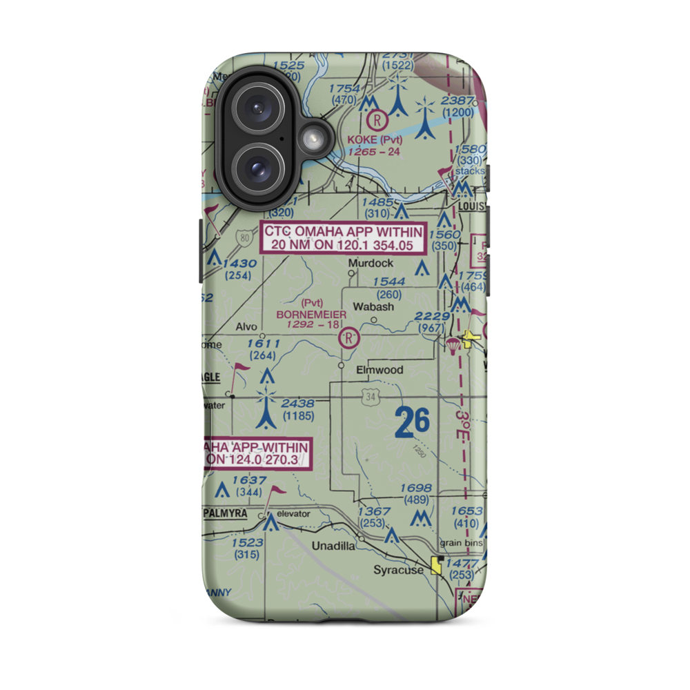 Bornemeier Airstrip (8NE4) VFR Sectional  Tough iPhone Case iPhone 16 Plus model shown