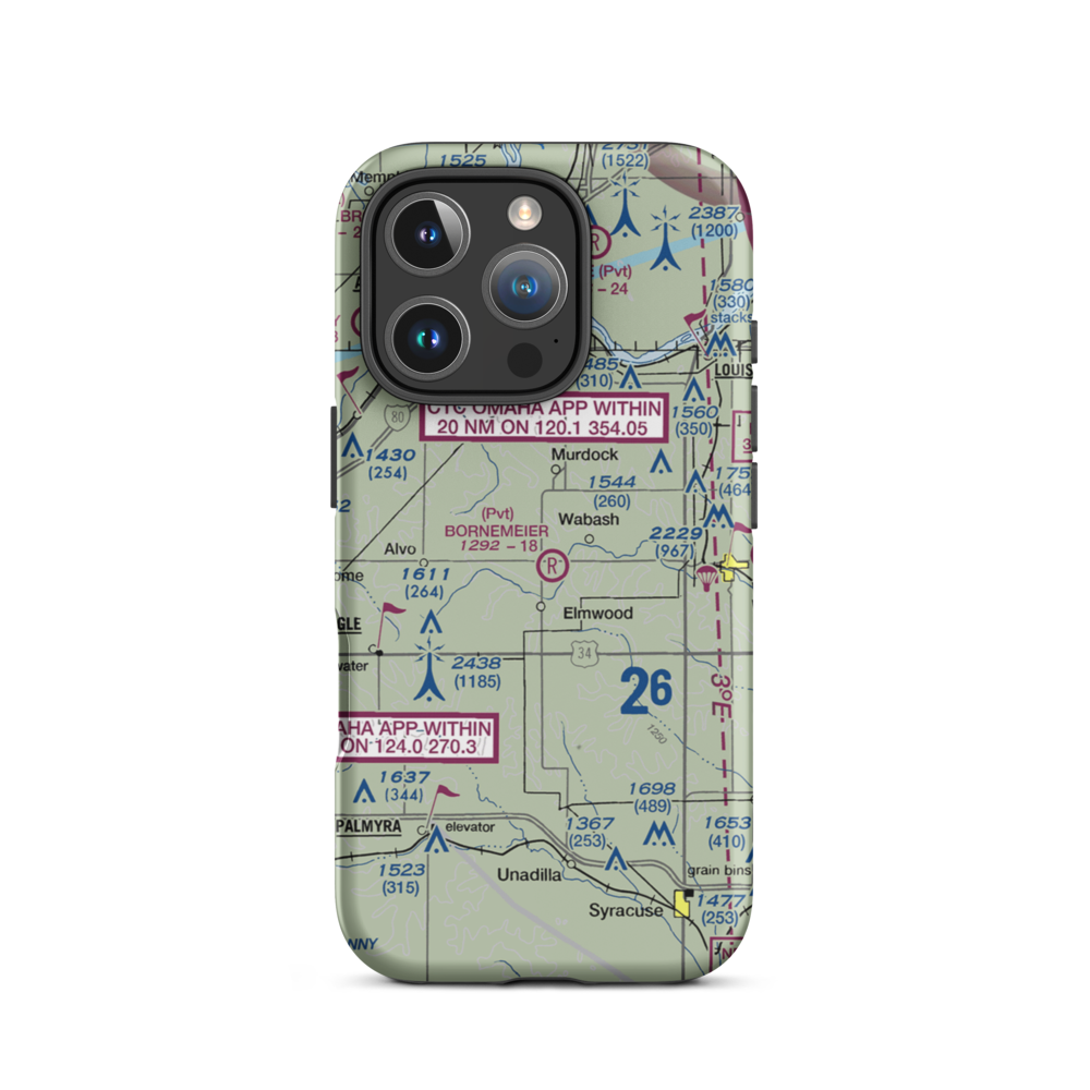 Bornemeier Airstrip (8NE4) VFR Sectional  Tough iPhone Case iPhone 16 Pro model shown