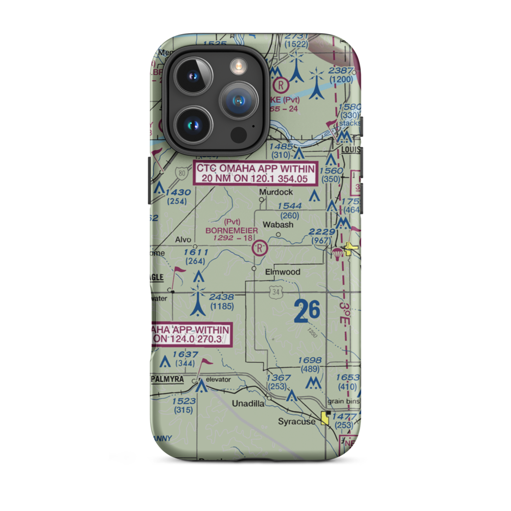 Bornemeier Airstrip (8NE4) VFR Sectional  Tough iPhone Case iPhone 16 Pro Max model shown