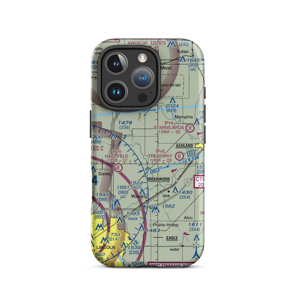 Bornmann Field (73NE) VFR Sectional  Tough iPhone Case iPhone 16 Pro model shown