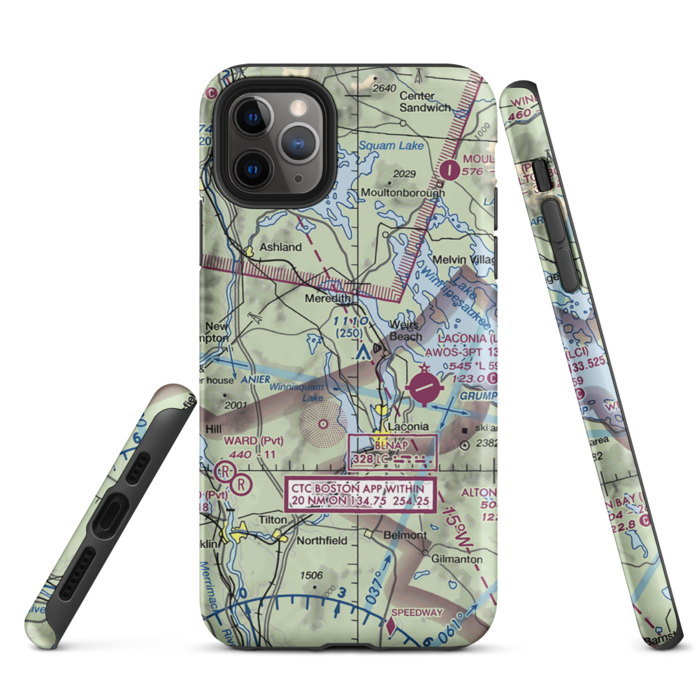 Bossey's Seaplane Base (16NH) VFR Sectional  Tough iPhone Case iPhone 11 Pro Max model shown