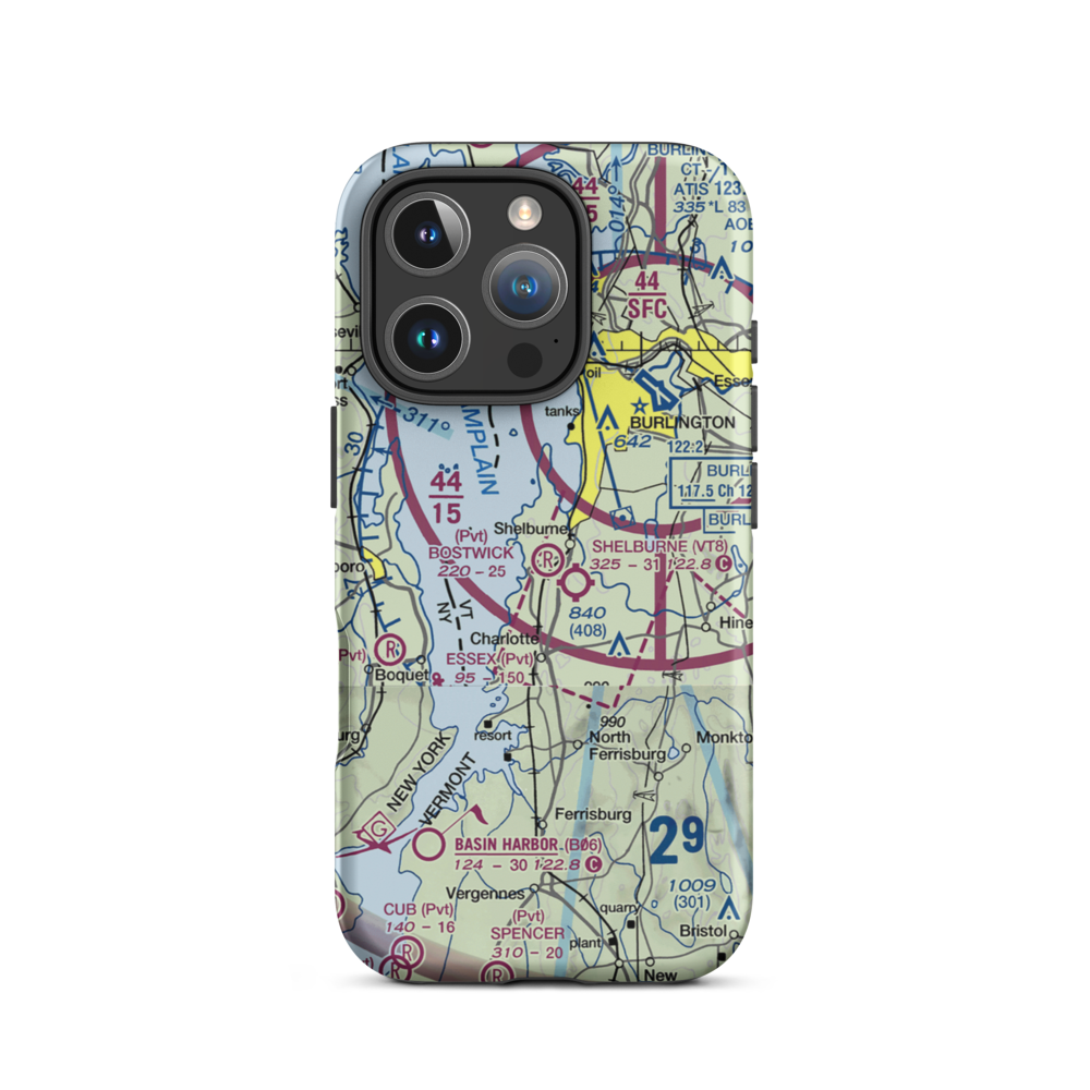 Bostwick Farm Airport (VT23) VFR Sectional  Tough iPhone Case iPhone 16 Pro model shown