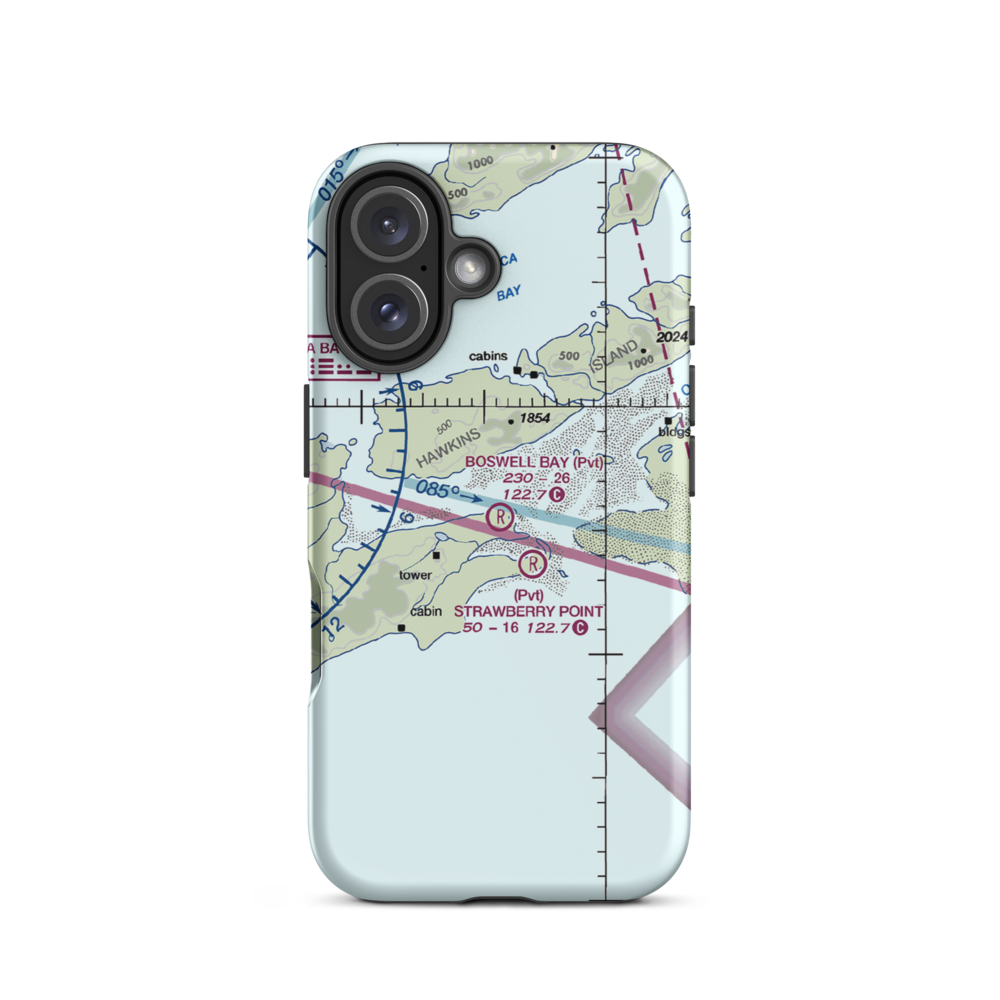 Boswell Bay Airport (AK97) VFR Sectional  Tough iPhone Case iPhone 16 model shown