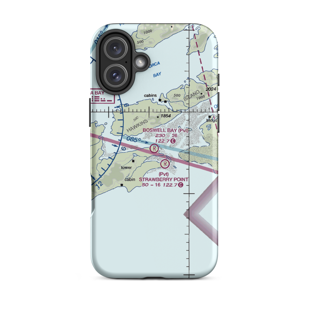 Boswell Bay Airport (AK97) VFR Sectional  Tough iPhone Case iPhone 16 Plus model shown
