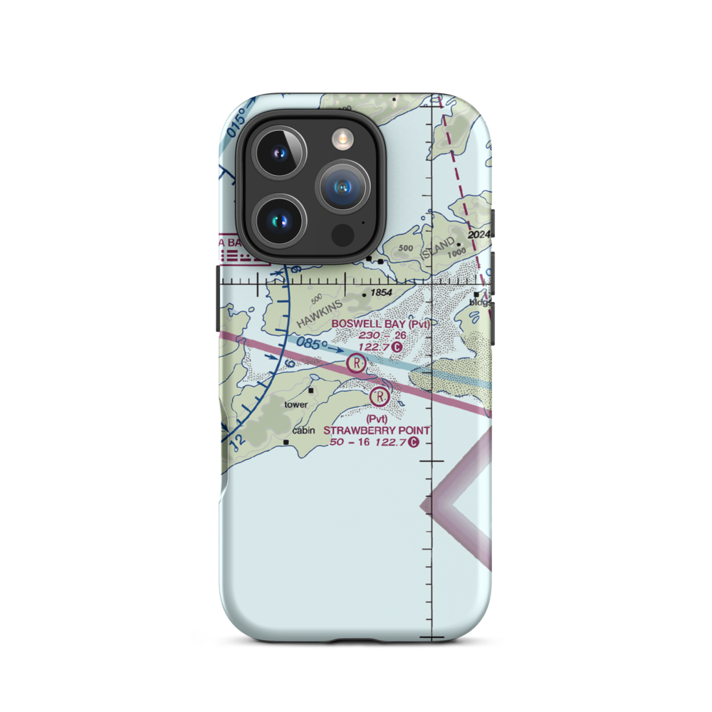 Boswell Bay Airport (BSW) VFR Sectional  Tough iPhone Case iPhone 16 Pro model shown