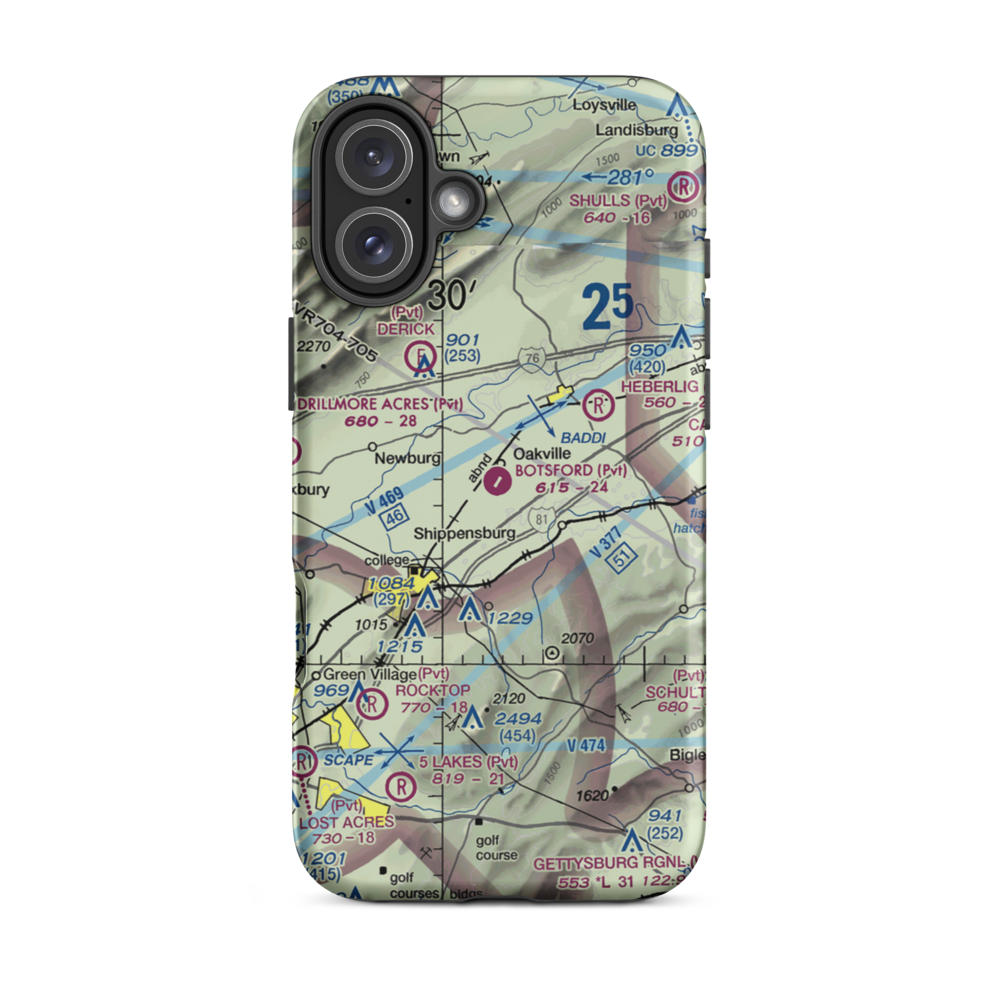 Botsford Aerodrome (6PA5) VFR Sectional  Tough iPhone Case iPhone 16 Plus model shown
