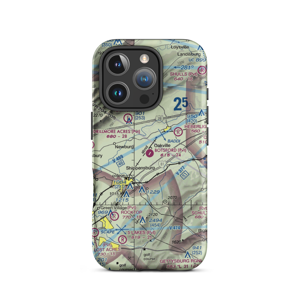 Botsford Aerodrome (6PA5) VFR Sectional  Tough iPhone Case iPhone 16 Pro model shown