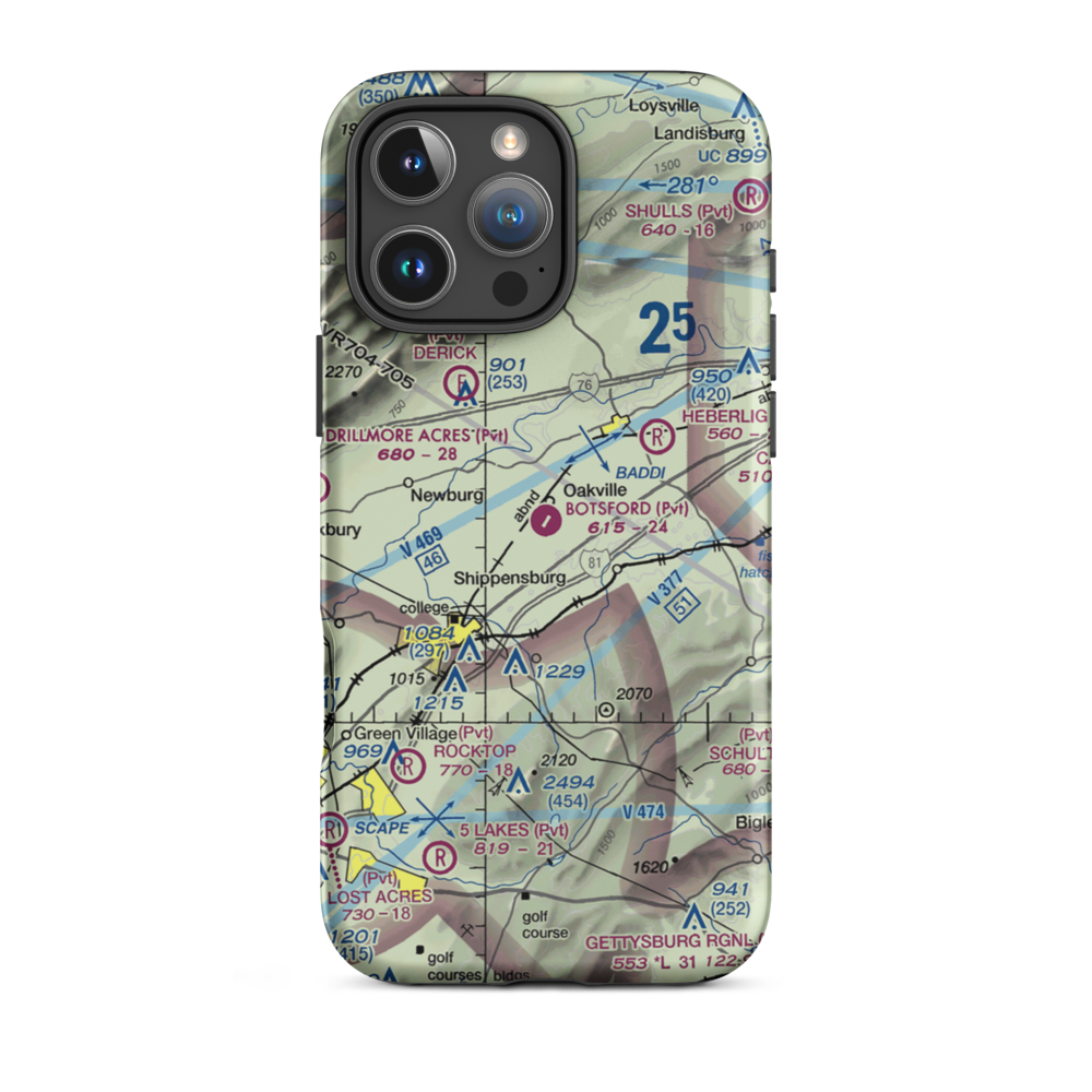 Botsford Aerodrome (6PA5) VFR Sectional  Tough iPhone Case iPhone 16 Pro Max model shown