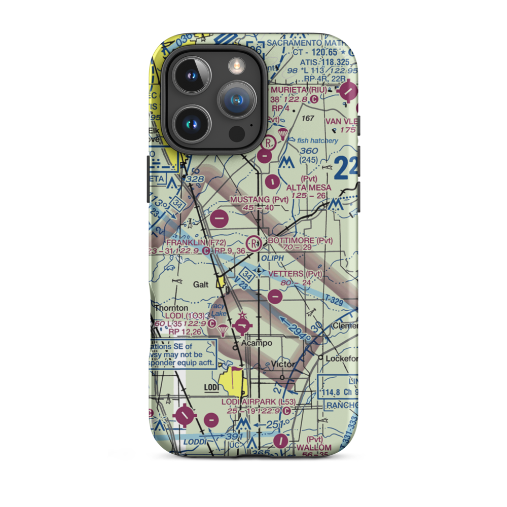 Bottimore Ranch Airport (65CN) VFR Sectional  Tough iPhone Case iPhone 16 Pro Max model shown