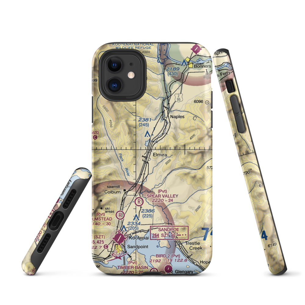 Bottle Bay Seaplane Base (ID54) VFR Sectional  Tough iPhone Case iPhone 11 model shown