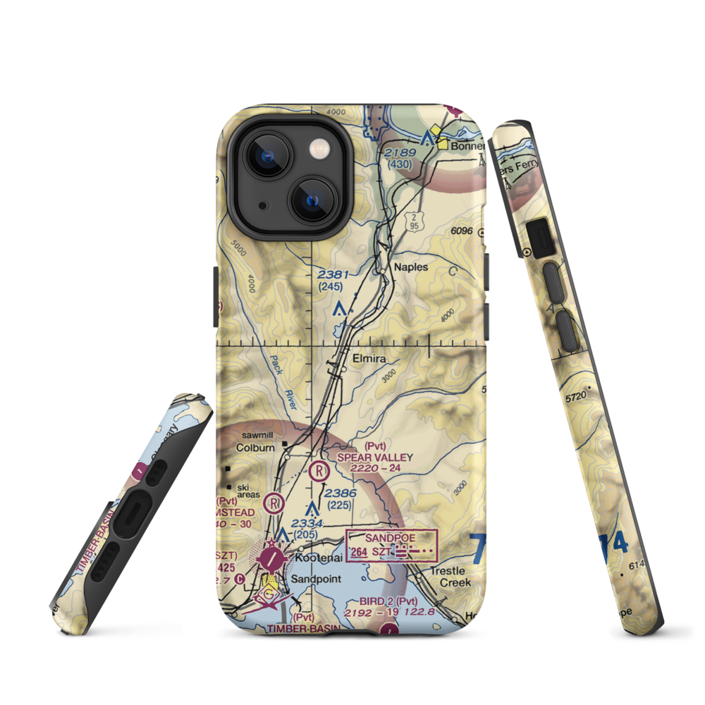 Bottle Bay Seaplane Base (ID54) VFR Sectional  Tough iPhone Case iPhone 14 model shown