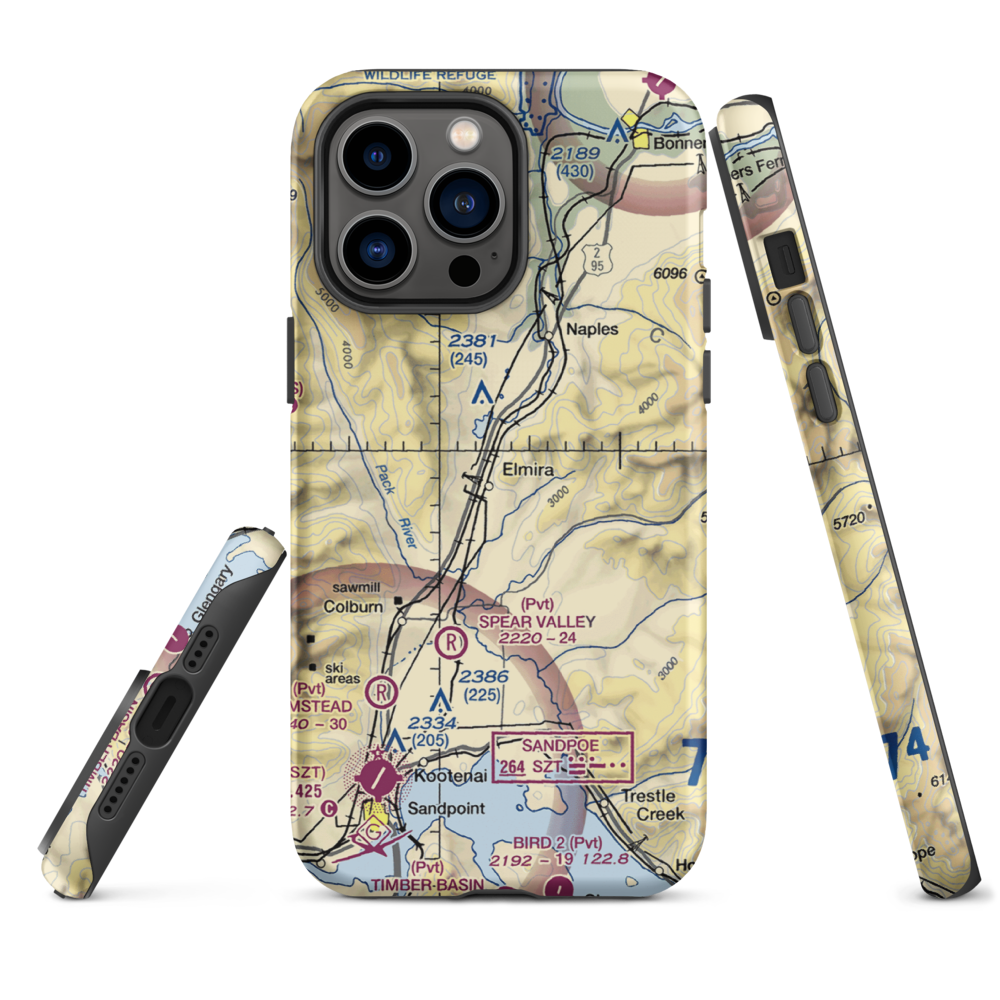 Bottle Bay Seaplane Base (ID54) VFR Sectional  Tough iPhone Case iPhone 14 Pro Max model shown