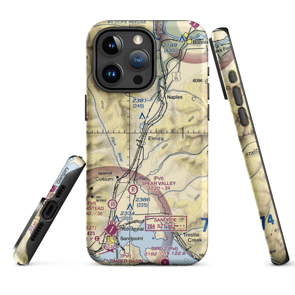 Bottle Bay Seaplane Base (ID54) VFR Sectional  Tough iPhone Case iPhone 15 Pro Max model shown