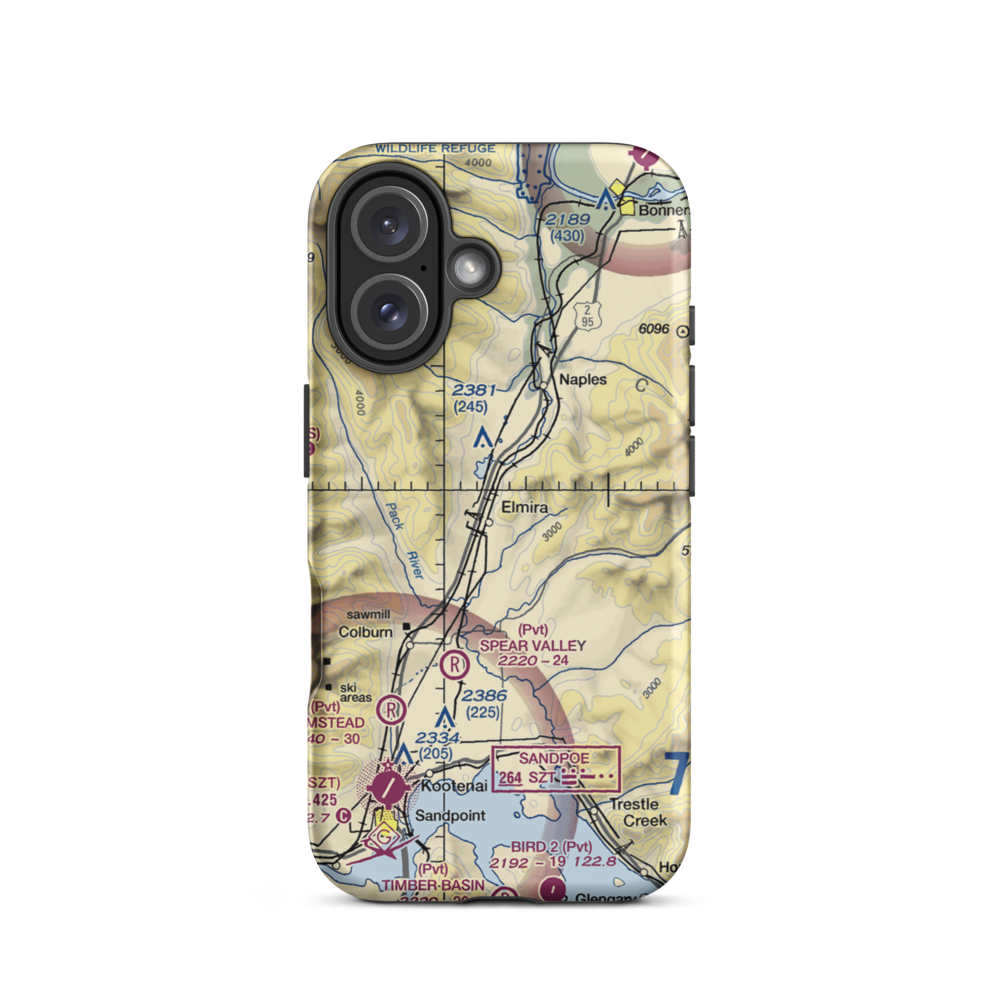 Bottle Bay Seaplane Base (ID54) VFR Sectional  Tough iPhone Case iPhone 16 model shown